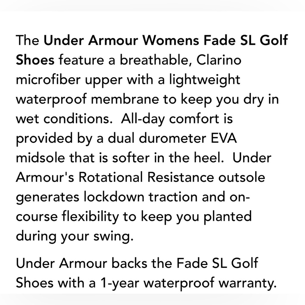 Under Armour Fade SL Women’s Golf Shoes-White/Gray-Size 7 NIB⛳️ - Picture 5 of 7